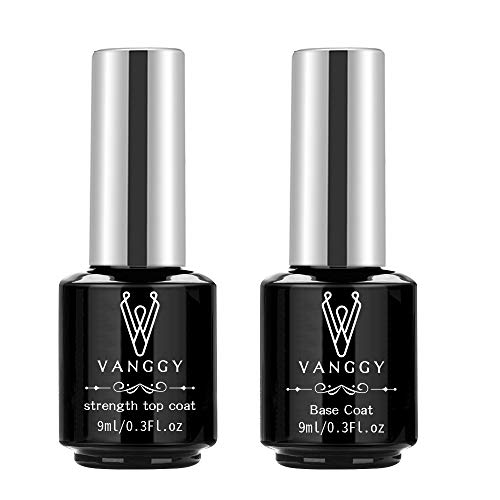 Gel Nail Polish kit Vanggy Gel Nail Set with Strength Top Coat and Base Coat for Shine Finish and Long Lasting, 10ml