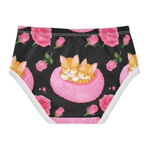 Print Girls Underwear Toddler 2t Cotton Panties for Girl Cute Orange Kittens Flowers Briefs Kids Undies2