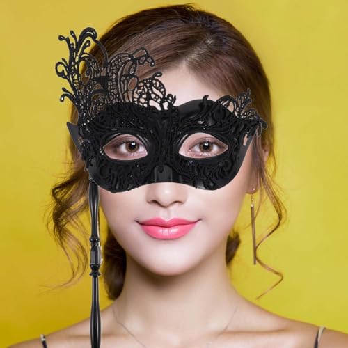 Masque à main en dentelle pour femme BESPORTBLE accessoire costume - 5