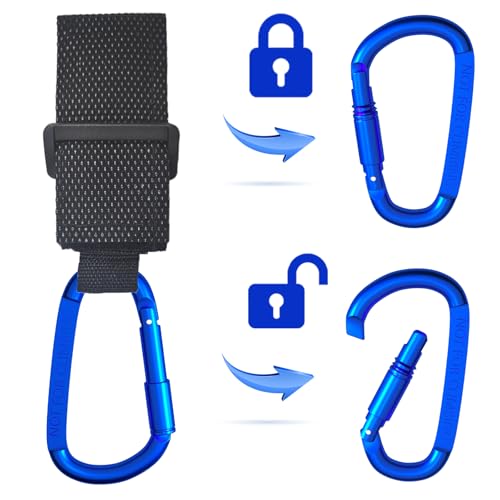 Image of UTV Roll Cage Hooks for Hanging Helmets, Headsets, Goggles, 1.5 inch to 2 inch SXS Roll Bar Mount Hook Hanger Compatible with Polaris, RZR, Can Am(2PCS,Blue)
