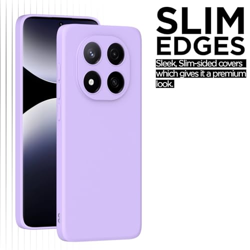 Image of Outlouders Back Cover for Redmi Note 14 Pro Plus 5G | Camera Protection | Durable Soft Matte Silicone Bumper Case (Purple)