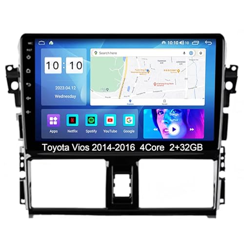 Autoradio 15 Bluetooth Car Multimedia Navigations GPS Für Toyota Vios 2014-2016 Auto Zubehör Einfügen Und Verwenden Car Video Player Carplay Player,4 Core WiFi 2G+32G