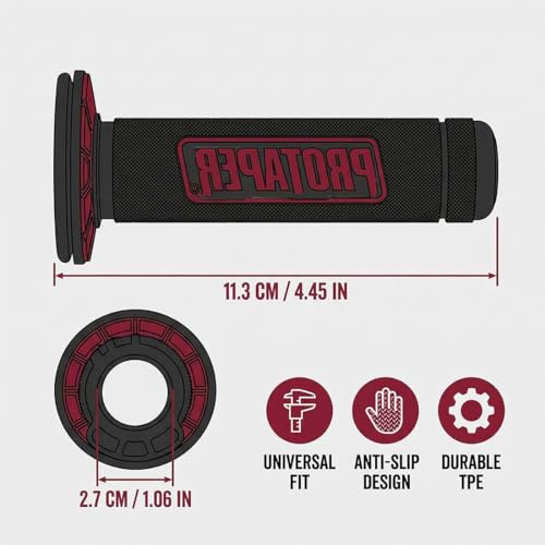 MUNZE Pitbike Lenkergriffe 1 Paar Schwarz Rot 22/24Mm 7/8 Zoll Gummi Motorrad Bremsen