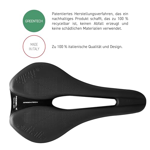 Selle Italia Model X Comfort Plus - Fahrradsattel, 100% nachhaltig, Gelkomfort, extra Polsterung, Superflow Aussparung – Größe L3, Schwarz