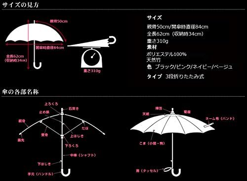Amazon | クラシコ 日本製生地 完全遮光100％ 遮光100％ 晴雨兼用 日傘