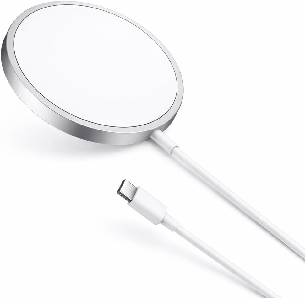 Wireless Charger 15 W Type-C White | Magnetic Fast Charging Station for Smartphone, Tablet and Headphones