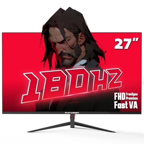 Image of 27 Inch Gaming Monitor 180Hz Refresh Rate - Fast VA 1080p with 4000:1 Contrast Ratio, Adaptive-Sync, HDMI /DP /USB, VESA Mountable, 3-Side Borderless, FPS /RTS Game Modes
