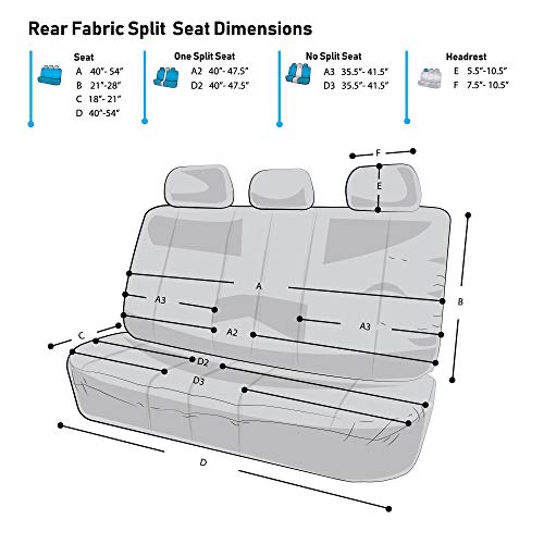 Fh Group Automotive Seat Cover Universal Fit Rear Seat Cover Sports Solid Black Seat Cover For Back Seat Split Bench Car Seat Protector For Dogs And Kids, Car Interior Accessories For Suv Sedan Van #TOP6
