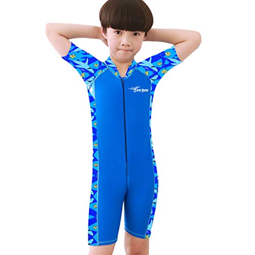 Preisvergleich Produktbild GCX Jungen Bademode Kinder Sonnenschutz Langarm Einteiler Badeanzug Mädchen Jungen Qualle Kleidung Sonnenschutz Kleidung Schnorcheln Tauchen Anzug Mode, Papier, M