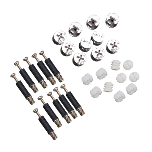 DECORNIJIA 24 juegos Conjunto de Conectores de Muebles con Pernos de Leva y Tuercas Herrajes Duraderos para Ensamblaje de Paneles Kit Ligero para Armarios y Oficinas Fácil Montaje y