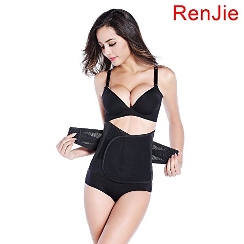 Renjie Waist Cincher Trimmer Trainer Tummy Belt For Women Weight Loss Workout Corset (Black, Medium ( Length:42.5inch))