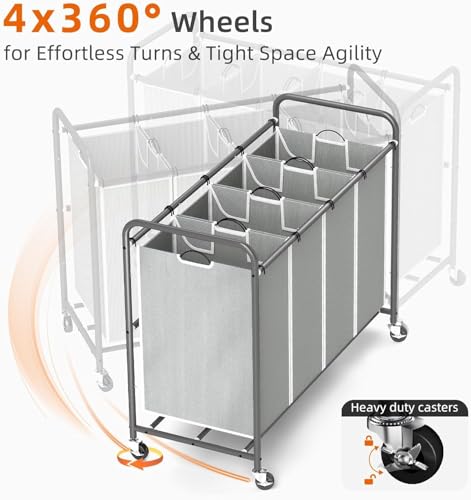 Romoon 4-Section Laundry Hamper Sorter thumbnail 6