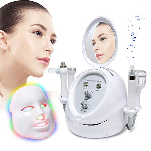 Mini Hydrogen Oxygen Facial Beauty Machine, FAZJEUNE 5 in 1 Face Skin Rejuvenation Massager 7 Color LED Mask Face Skin Care SPA Home Use Dermabrasion Facial Sprayer