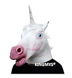 KINGMYS® Fantastic, Creepy, Whimsy, Halloween, Costume Party, Latex Horse Head Mask, Unicorn Mask, Halloween Mask (Unicorn Mask)