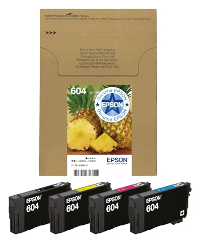 Epson 604 Pineapple Genuine Multipack Eco-Friendly Packaging 4-Colours Ink Cartridges