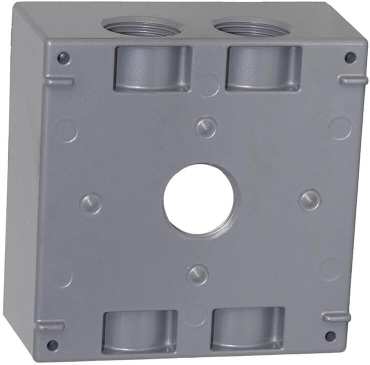 Sigma Engineered Solutions 14353-5 3/4-Inch 5 Hole 2-Gang Weatherproof Box, Gray