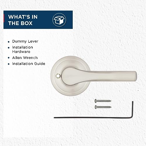 Weiser Henley Satin Nickel Door Handle, Non-Turning Interior Door Handle/Dummy Lever for Wardrobe, Closet Door & French Doors, Cabinet Handle/Cupboard Handles, Modern Home Décor by Weiser - Image 2