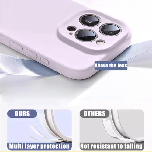 Coque silicone liquide pour iPhone 16 Pro Max avec cordon jaune - 5