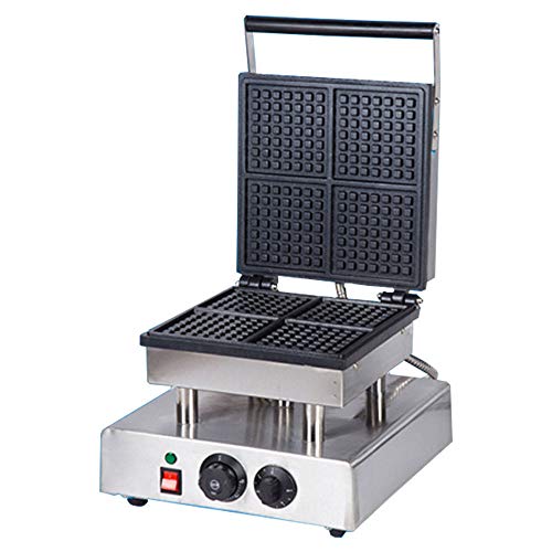 Gaone Belgian Waffle Maker Antiaderente, 4-Slice Waffle Ferro Elettrico della Cialda Macchina Commerciale per Cialde, Patate Schiacciate, Omelette Adatto per Ristorante Panetterie Snack Bar,220V