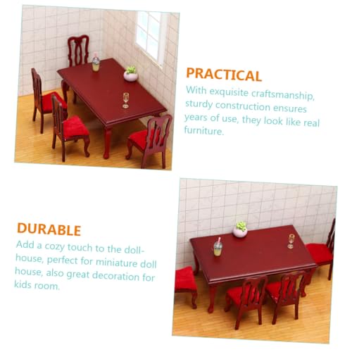 Accessoires décoratifs solides table et chaises miniatures - 5