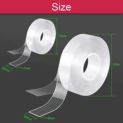 7m-Doppelseitiges-Klebeband-Extra-Stark-TransparentAbnehmbar-Spurlos-Double-Sided-Tape2-Rollen-Nano-Klebeband-Doppelseitig-Abloesbar-fuer-Teppich-Foto-Wand-Kueche-Zuhause-Auto - Sparfuchs24.io - Preisvergleich & Top Angebote Online