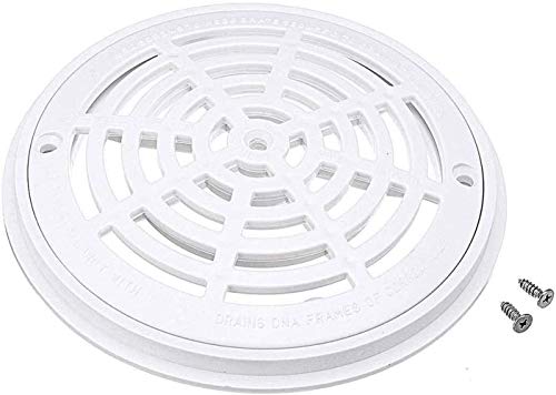 Candora 8.07 Inch Replacement White Universal Round Swimming Pool Main Drain Cover