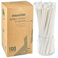 100 Pailles Flexibles Emballées Individuellement 20cm