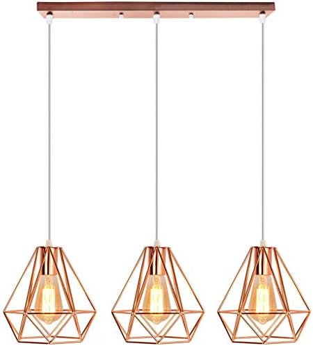 IDEGU Lot De 3 Moderne Lustre Luminaire Industrielle,Lampe Suspension Vintage En Métal Style