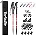 TheFitLife Nordic Walking Trekking Poles - 2 Packs with Antishock and Quick Lock System, Telescopic, Collapsible, Ultralight for Hiking, Camping, Mountaining, Backpacking, Walking, Trekking (Red)