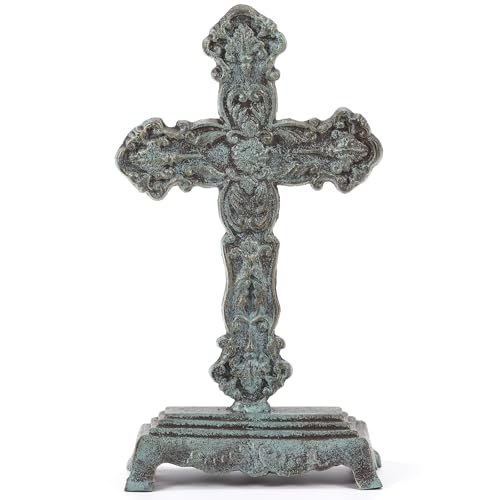 Retrome 12" H Iron Standing Cross Decor for Table -