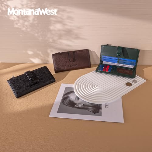 Montana West Women's Wallet Long Bifold Card Holder RFID Blocking with Zipper Coin Pocket2