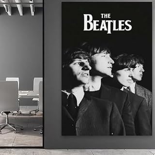 LUISAS Poster décoratif sur toile The Beatles, noir et blanc, impression d’art moderne pour chambre à coucher (20 x 30 cm) - Les Beatles, Paul McCartney, John Lennon, RIngo Starr, George Harrison LUISAS Poster décoratif sur toile The Beatles, noir et blanc, impression d'art moderne pour chambre à coucher (20 x 30 cm) – Image 5