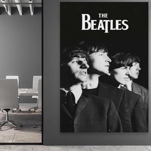 LUISAS Poster décoratif sur toile The Beatles, noir et blanc, impression d’art moderne pour chambre à coucher (20 x 30 cm) - Les Beatles, Paul McCartney, John Lennon, RIngo Starr, George Harrison LUISAS Poster décoratif sur toile The Beatles, noir et blanc, impression d'art moderne pour chambre à coucher (20 x 30 cm) – Image 6