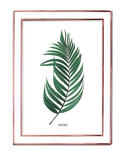 Inov8 Framing Tarnish Resistant Silver Plated Picture Frame - Rose Gold Cream Enamel Design for 6x4 Inch (15x10cm) Photo