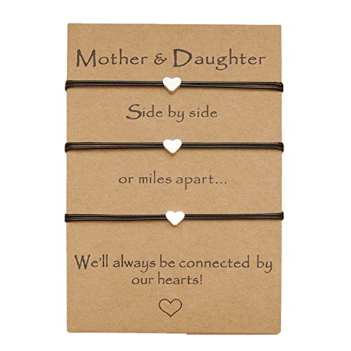 2-3Pcs Stainless Steel Butterfly Bracelet Set Handmade Adjustable Braide Rope Love Heart Hollow Out Animal Insect Bracelet for Mom Daughter Mother Birthday Christmas Jewelry Gift