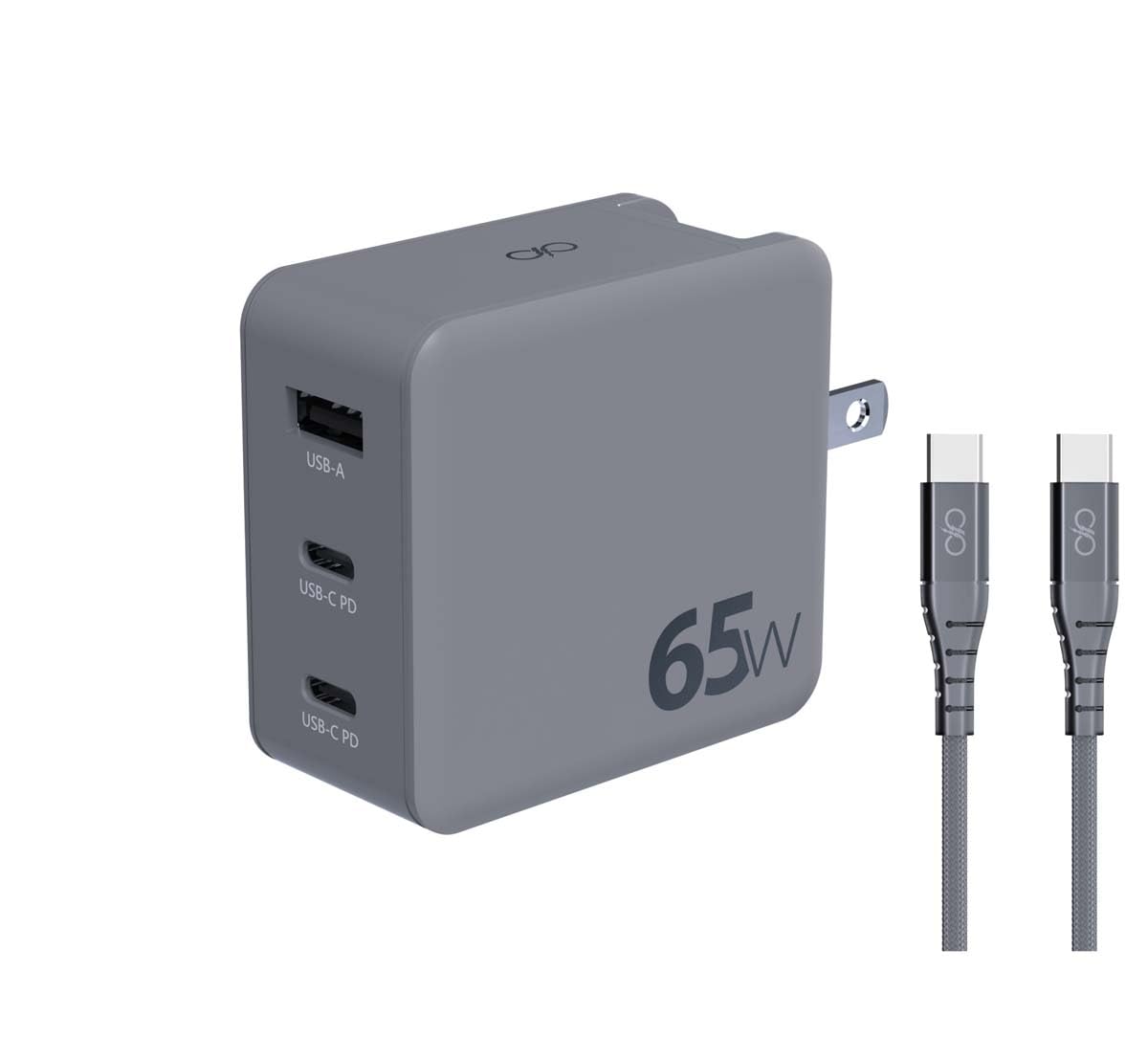 Adaptateur de Voyage 65W Power Delivery GaN International Gris Force Power