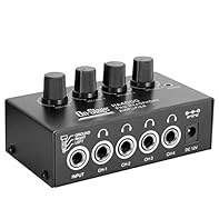 Max Output: +22dB Signal-to-noise ratio: >98dB Input: Stereo TRS 7.5mm Output Connector: Stereo TRS 7.5mm Input Impedance: 1000KO (Asymmetrical) Output impedance: at least 10 O per channel. Maximum gain: 20dB per channel Power supply: adapter 12-18 V...