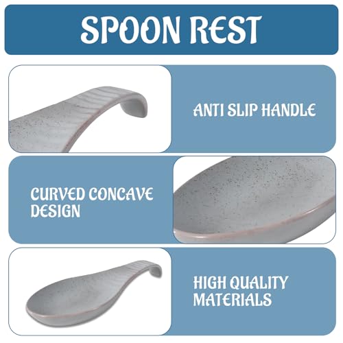 CER Kitchen, Utensil Rest for Cooking, European Style Spoon Rest for Countertop, Teaspoon Rest for Kitchen, Compact Size 2.4 X 22.2 X 9.2 Cmeramic Spoon Rest, Spoon Hold - Image 4