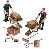 Modèle de fermier miniature : les jouets miniatures sont fabriqués en plastique, légers, solides à exposer pour surprendre les membres de votre famille ou vos , figurines de fermiers pour enfants