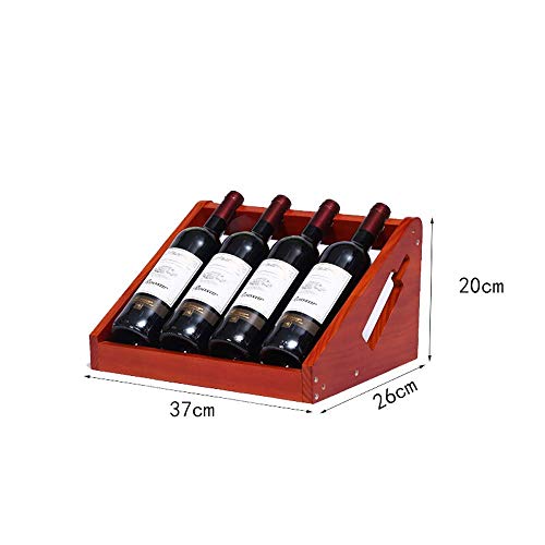Soporte para 4 botellas de madera maciza miniatura 2