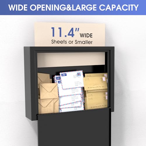 MaxGear Metal Suggestion Box with Lock and Slot, 3W x 10H x 13L Inch Wall Mounted Locking Mailbox for Office, Ballot Box with 2 Keys for Payments, Ideal for Office or House, Black by MaxGear - Image 2