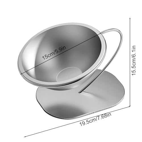 Bol pour chat surélevé en acier inoxydable avec base stable inclinable - 7