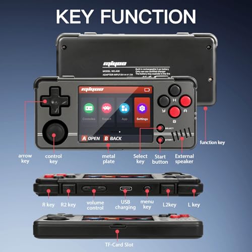 ARTIVIEW Miyoo A30 Retro Handheld Game Console, Portable Linux Emulator with 64GB Storage, 2.8" IPS Screen, Black - Image 7