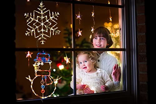 Aogu Christmas Window Silhouette Lighted 16 Inch Xmas Decoration For Window Home Room Party Shop Indoor Window Light Pack Of 2 (Snowflake And Snowman) #TOP5