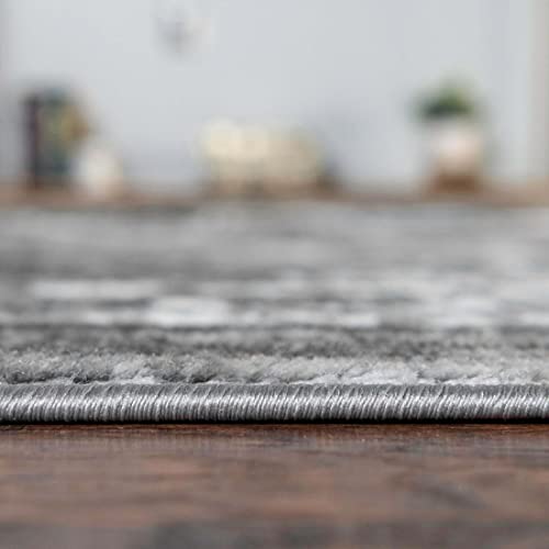 Unique Loom Sofia Collection Area Rug - Salle Garnier (2' X 6' 9" Runner, Gray/ Ivory) #TOP4