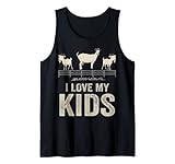 I Love My Kids Goat Dad Mom Retro Vintage Goat Lover Camiseta sin Mangas