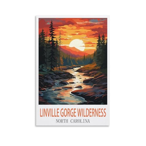 Puzzle pour Adultes 200 pièces, Linville Gorge Wilderness, Jeu éducatif Amusant à Faire soi-même pour Parents et Enfants, Puzzle Coucher de Soleil, Cadeau pour Maman, épouse, Amie, 35 x 25 cm