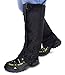 Qshare Leg Gaiters for Boots - Waterproof Hiking Climbing Hunting Snow High Leg Gaiters(Men and Women) (Black, Black-XL)