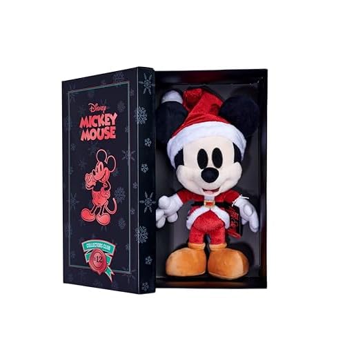 Simba 6315870305 Mickey Mouse Santa, Edición de Diciembre, Exclusivo de Amazon, Peluche 35 cm en Caja de Regalo, Especial, Edición Limitada, Suave Juguete para Niños Desde el Nacimiento