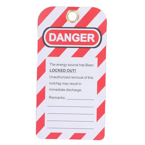 Unleash 20Pcs Lockout Tagout - Your Topnotch Red Warning Project Kit Crafted from Robust PVC Plastic Signs